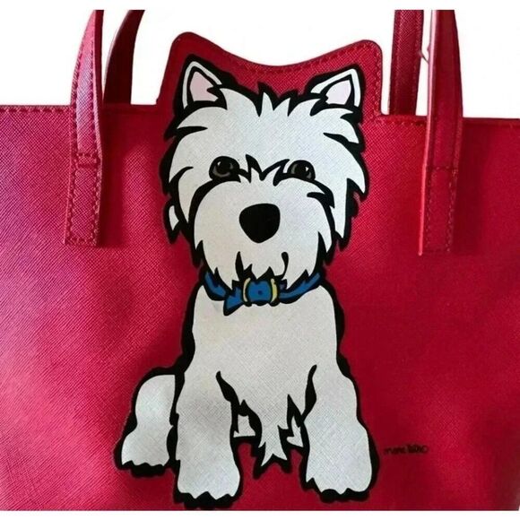 MARC TETRO Westie Dog Mini Tote Everyday Crossbody Versatile Red Bag - Picture 2 of 16